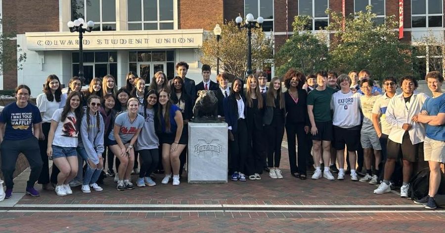 group photo of Oxford High School Speech and Debate team