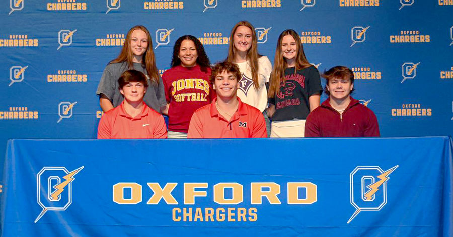 group photo of students at signing day