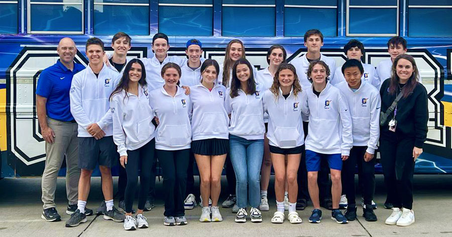 group photo of O.H.S. swim team and coaches