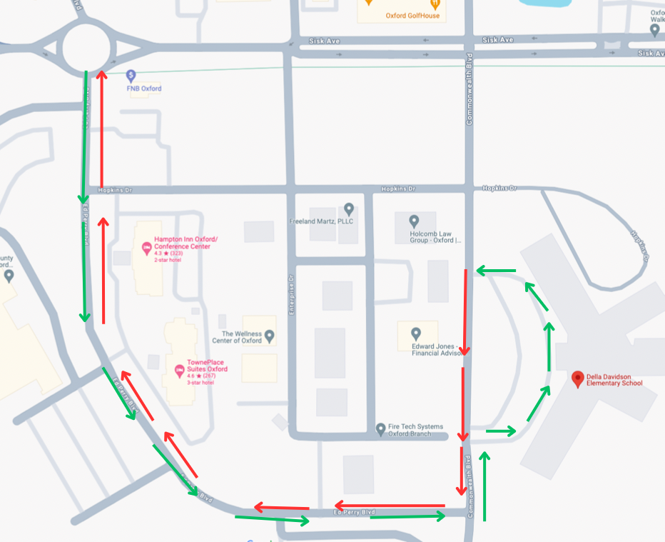 map with directional arrows