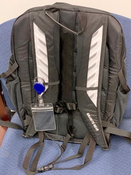 Backpack with visible I.D. 