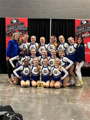 oms dance team with 2nd place trophy