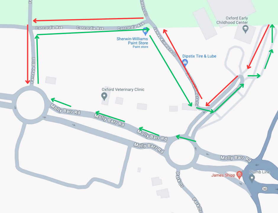 map with directional arrows
